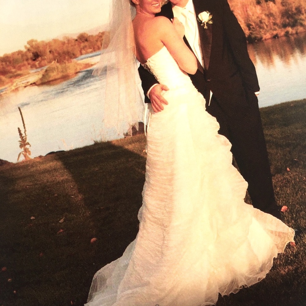 Shimmering ivory wedding dress. Size 4.